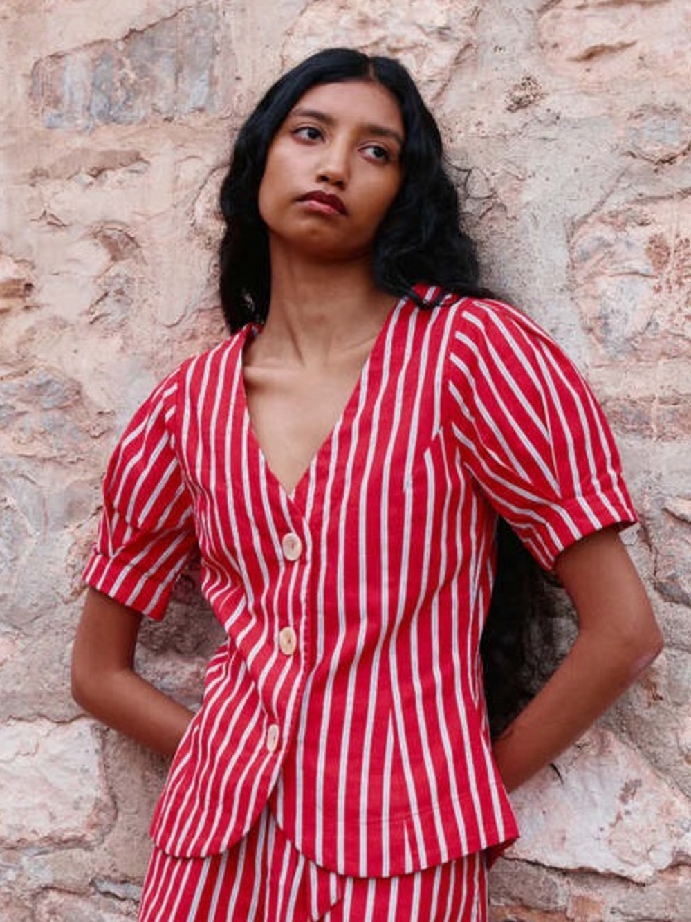 Damson Madder Linen Cotton Blend Shell Blouse